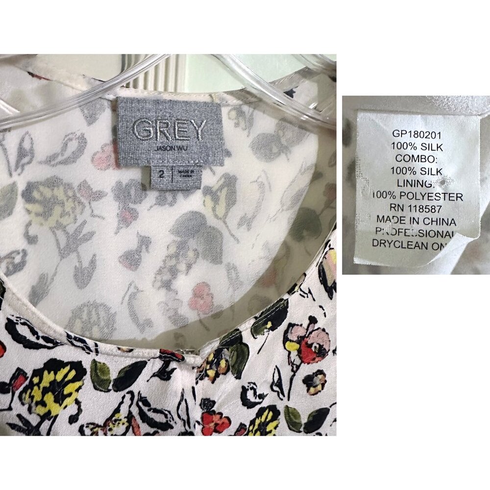 Grey By Jason Wu Flutter Open Sleeve Silk Shirt B… - image 4